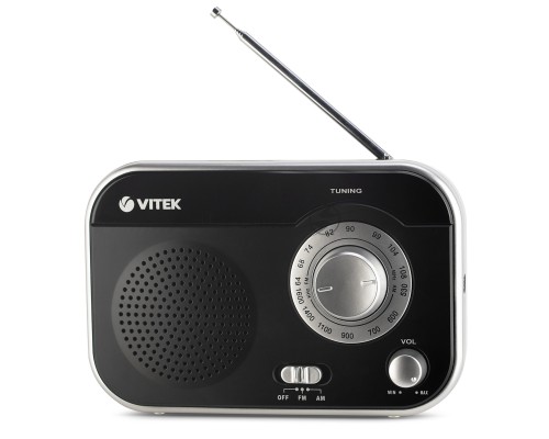 Радиоприемник  Vitek VT-3593 (BK) Выходная мощность	1 вт.Динамики	1.Тип батареек	UM-2/C