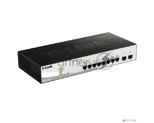 Коммутатор D-Link DGS-1210-10/FL1A, L2 Managed Switch with  8 10/100/1000Base-T ports and 2 1000Base-X SFP ports.8K Mac address, 802.3x Flow Control, 256 of 802.1Q VLAN, VID range 1-4094, 802.1p Priority Queues