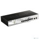 Коммутатор D-Link DGS-1210-10/FL1A, L2 Managed Switch with  8 10/100/1000Base-T ports and 2 1000Base-X SFP ports.8K Mac address, 802.3x Flow Control, 256 of 802.1Q VLAN, VID range 1-4094, 802.1p Priority Queues