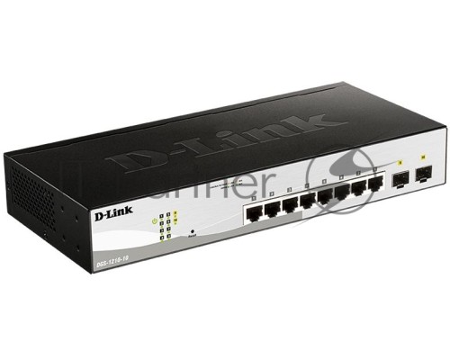 Коммутатор D-Link DGS-1210-10/FL1A, L2 Managed Switch with  8 10/100/1000Base-T ports and 2 1000Base-X SFP ports.8K Mac address, 802.3x Flow Control, 256 of 802.1Q VLAN, VID range 1-4094, 802.1p Priority Queues
