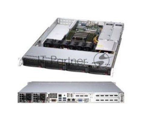 Платформа Supermicro AS-1014S-WTRT, Single AMD EPYC 7002, 8 DIMMs, 2 PCI-E 4.0 x16 (FHFL) slots, 1 PCI-E 4.0* x16 (LP) slot, 4 Hot-swap 3.5