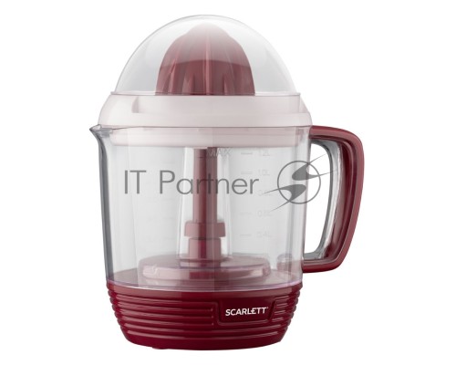 Соковыжималка цитрусовая Scarlett SC-JE50C08 25Вт рез.сок.:1200мл. красный/белый