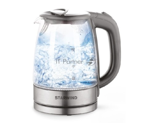 Чайник электрический Starwind SKG2315 1.7л. 2200Вт серый/серебристый (корпус: стекло)
