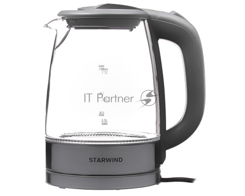 Чайник электрический Starwind SKG2315 1.7л. 2200Вт серый/серебристый (корпус: стекло)