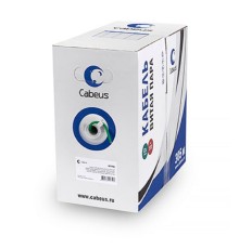 Cabeus UTP-4P-Cat.5e-SOLID-LSZH-GN Кабель витая пара UTP (U/UTP), категория 5e, 4 пары (24 AWG), одножильный, зеленый, LSZH, нг(А)-HF (305 м)