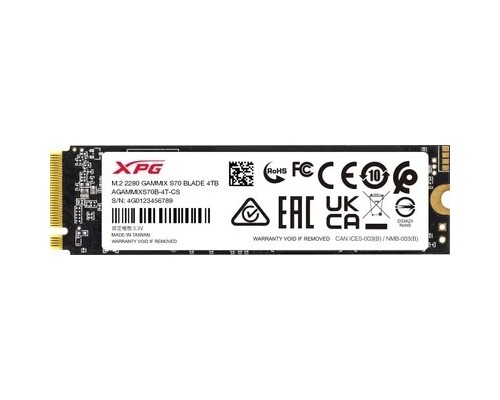 [накопитель] A-DATA SSD XPG 4 ТБ GAMMIX S70 BLADE  PCIe 4.0 x4 AGAMMIXS70B-4T-CS