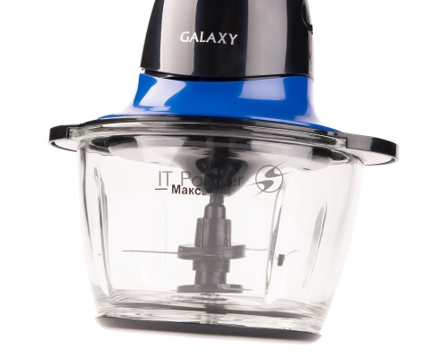 Измельчитель электрический Galaxy Line GL 2357, синий, стеклянная чаша 0,75 л, 400 Вт, импульсный режим