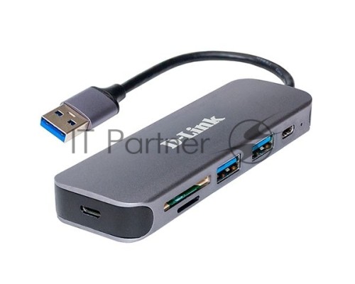 Концентратор D-Link DUB-1325/A1A с 2 портами USB 3.0, 1 портом USB Type-C, слотами для карт SD и microSD и разъемом USB 3.0