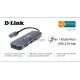 Концентратор D-Link DUB-1325/A1A с 2 портами USB 3.0, 1 портом USB Type-C, слотами для карт SD и microSD и разъемом USB 3.0