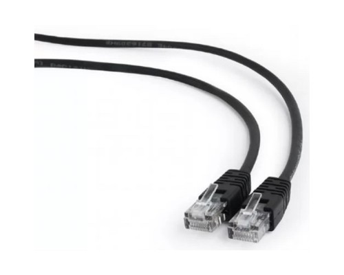 [Коммутационный шнур] Cablexpert PP12-5M/BK Патч-корд UTP  кат.5e, 5м, литой, многожильный (чёрный)