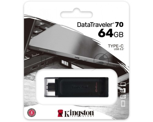 Флеш диск Kingston 64Gb DataTraveler DT70 <DT70/64GB>, USB-C 3.2 Gen 1