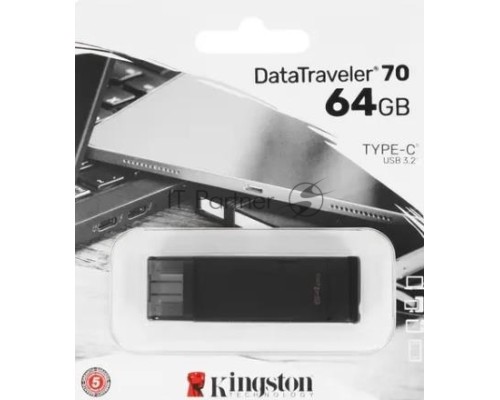 Флеш диск Kingston 64Gb DataTraveler DT70 <DT70/64GB>, USB-C 3.2 Gen 1