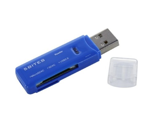 [Устр-ва ч/з карт памяти] 5bites Устройство ч/з карт памяти RE3-200BL USB3.0 Card reader / SD / TF / USB PLUG / BLUE
