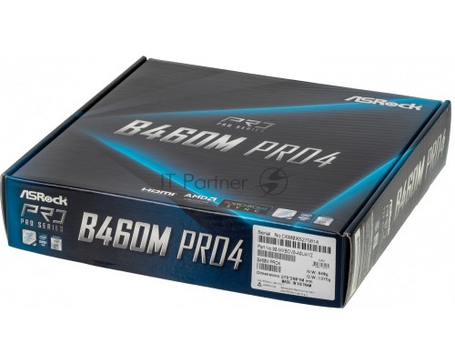 Плата материнская Asrock Asrock B460M PRO4, LGA1200, Intel B460, mATX, BOX