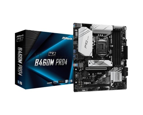 Плата материнская Asrock Asrock B460M PRO4, LGA1200, Intel B460, mATX, BOX