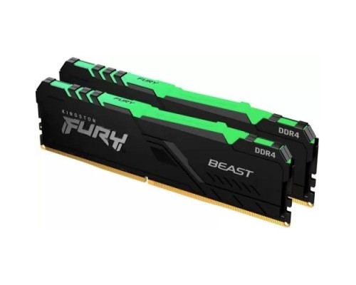 [Модуль памяти] Память DDR4 2x32GB 3200MHz Kingston KF432C16BB2AK2/64 Fury Beast RGB RTL Gaming PC4-25600 CL16 DIMM 288-pin 1.35В dual rank с радиатором Ret
