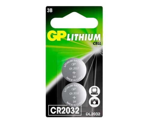 [Батарейка] Литиевая дисковая батарейка GP Lithium CR2032 - 2 шт. в блистере