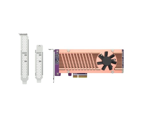[Дисковый массив] Плата расширения/ QNAP QM2-2P-344A 2 x M.2 22110 or 2280 PCIe (Gen3 x4) NVMe SSD slots, Low-profile flat and Full-height brackets included.