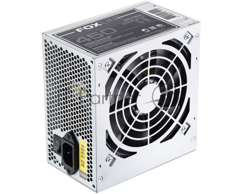 Блок питания 450Вт Power Supply Foxline, 450W, ATX, APFC, 120FAN, CPU 4+4  pin, MB 24pin, 5xSATA, 2xPATA, 1xFDD, 1xPCI-E 6pin, 80+