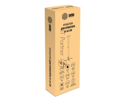 Кронштейн для проектора Cactus CS-VM-PRE01-WT белый макс.20кг настенный и потолочный поворот и наклон