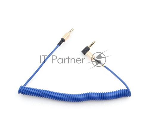 Кабель аудио 90˚ спиральный Cablexpert CCAB-02-35MMLC-1.8MU. 3.5 джек (M)/3.5 джек (M), синий, 1.8м, блистер Кабель аудио 90˚ спиральный Cablexpert CCAB-02-35MMLC-1.8MU. 3.5 джек (M)/3.5 джек (M), синий, 1.8м, блистер