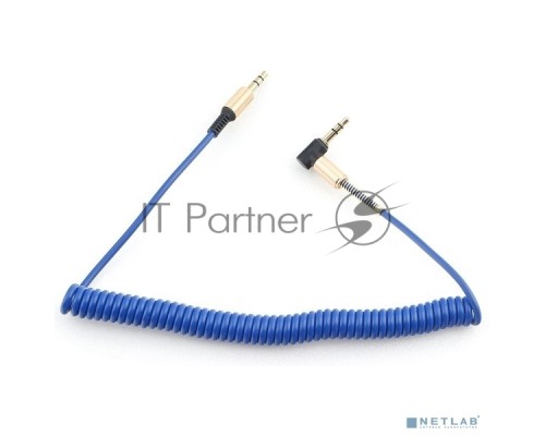 Кабель аудио 90˚ спиральный Cablexpert CCAB-02-35MMLC-1.8MU. 3.5 джек (M)/3.5 джек (M), синий, 1.8м, блистер Кабель аудио 90˚ спиральный Cablexpert CCAB-02-35MMLC-1.8MU. 3.5 джек (M)/3.5 джек (M), синий, 1.8м, блистер