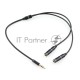 Кабель аудио разветвитель Cablexpert CCAB-02-35MY-0.2MB. 3.5 джек (M)/2х 3.5 джек (F), черный, 0.2м, блистер