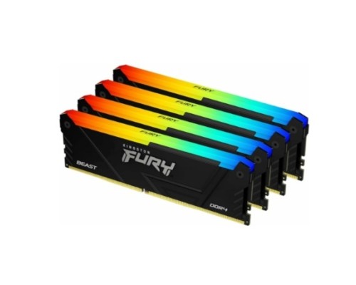 [Модуль памяти] Память оперативная/ Kingston 128GB 3200MT/s DDR4 CL16 DIMM (Kit of 4) FURY Beast RGB