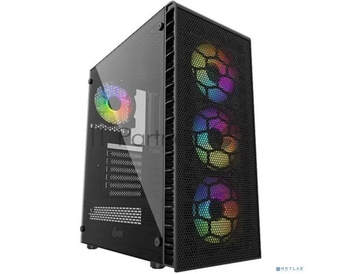 Компьютерный корпус Powercase Mistral Z4С Mesh ARGB, Tempered Glass, 4x 120mm ARGB fan, fans controller & remote, чёрный, ATX  (CMIZ4C-A4)