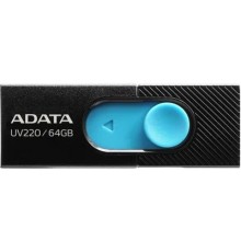 A-DATA Flash Drive 64GB UV220 USB2.0, черный и синий [auv220-64g-rbkbl]