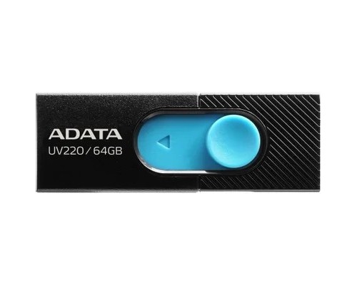 [Носитель информации] A-DATA Flash Drive 64GB UV220 USB2.0, черный и синий [auv220-64g-rbkbl]