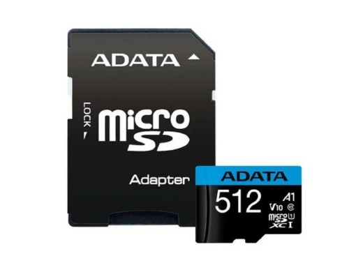 [Карта памяти ] Micro SecureDigital 512GB A-DATA  Class 10 UHS-I A1 100/25 MB/s (SD адаптер)