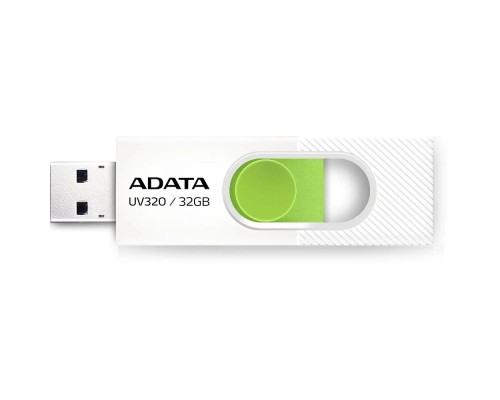 [Носитель информации] A-DATA Flash Drive 32GB  <AUV320-32G-RWHGN> UV320, USB 3.2, белый/зеленый