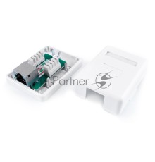 Розетка компьютерная Hyperline SB1-1-8P8C-C6-SH-WH RJ-45(8P8C), категория 6, экранированная, одинарная, внешняя, Dual IDC