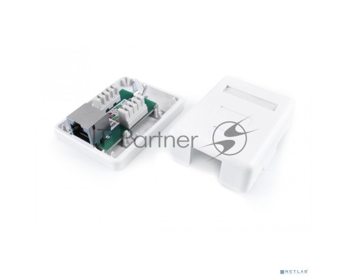 Розетка компьютерная Hyperline SB1-1-8P8C-C6-SH-WH RJ-45(8P8C), категория 6, экранированная, одинарная, внешняя, Dual IDC