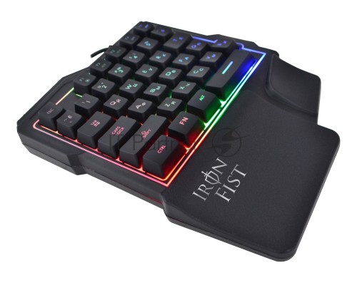 Игровой блок Oklick 701G IRON FIST черный USB for gamer LED (подставка для запястий)