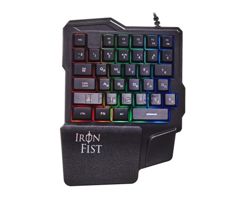 Игровой блок Oklick 701G IRON FIST черный USB for gamer LED (подставка для запястий)