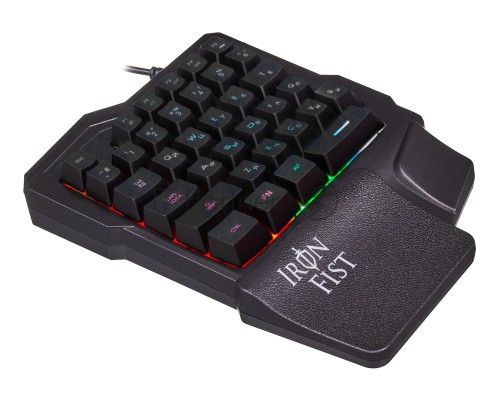 Игровой блок Oklick 701G IRON FIST черный USB for gamer LED (подставка для запястий)