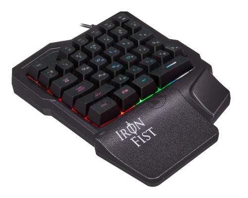 Игровой блок Oklick 701G IRON FIST черный USB for gamer LED (подставка для запястий)