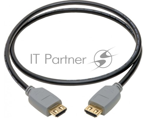 Кабель аудио-видео Tripplite HDMI (m)/HDMI (m) 0.9м. Позолоченные контакты черный/серый (P568-003-2A)