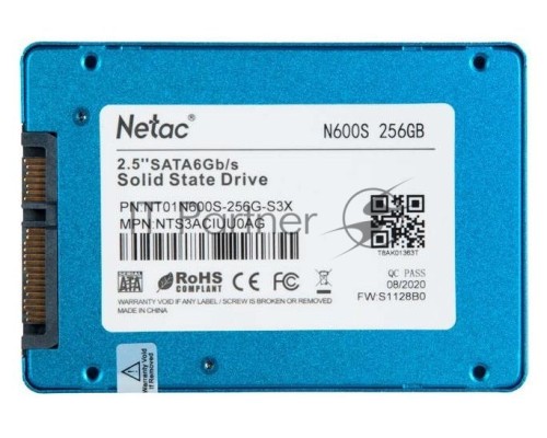 Накопитель SSD Netac 256Gb N600S Series <NT01N600S-256G-S3X> 2.5