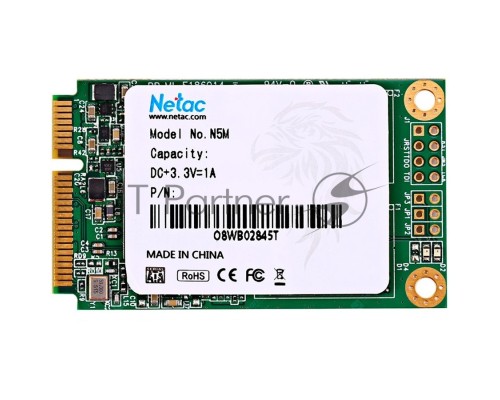 Накопитель SSD mSATA Netac 128Gb N5M Series <NT01N5M-128G-M3X> Retail (SATA3, up to 510/440MBs, 3D TLC)