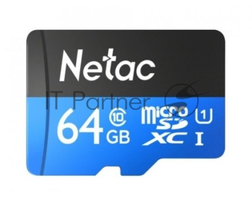 Флеш карта microSDHC 64GB Netac P500 <NT02P500STN-064G-R>  (с SD адаптером) 80MB/s