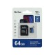 Флеш карта microSDHC 64GB Netac P500 <NT02P500STN-064G-R>  (с SD адаптером) 80MB/s