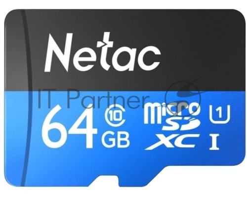 Флеш карта microSDHC 64GB Netac P500 <NT02P500STN-064G-R>  (с SD адаптером) 80MB/s