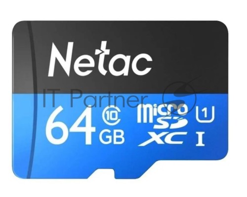 Флеш карта microSDHC 64GB Netac P500 <NT02P500STN-064G-R>  (с SD адаптером) 80MB/s