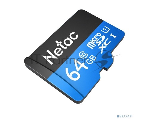 Флеш карта microSDHC 64GB Netac P500 <NT02P500STN-064G-R>  (с SD адаптером) 80MB/s