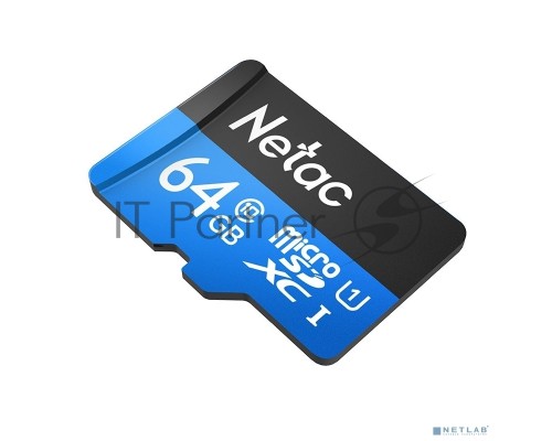 Флеш карта microSDHC 64GB Netac P500 <NT02P500STN-064G-R>  (с SD адаптером) 80MB/s