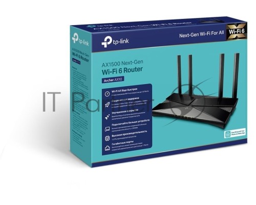 Беспроводной маршрутизатор TP-LINK Archer AX10 (802.11a/b/g/n/ac/ax, 2.4/5ГГц, до 1.2Гбит/с, LAN 4x1Гбит/с, WAN 1x1Гбит/с) (Archer AX10))