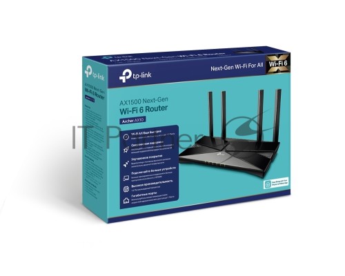 Беспроводной маршрутизатор TP-LINK Archer AX10 (802.11a/b/g/n/ac/ax, 2.4/5ГГц, до 1.2Гбит/с, LAN 4x1Гбит/с, WAN 1x1Гбит/с) (Archer AX10))